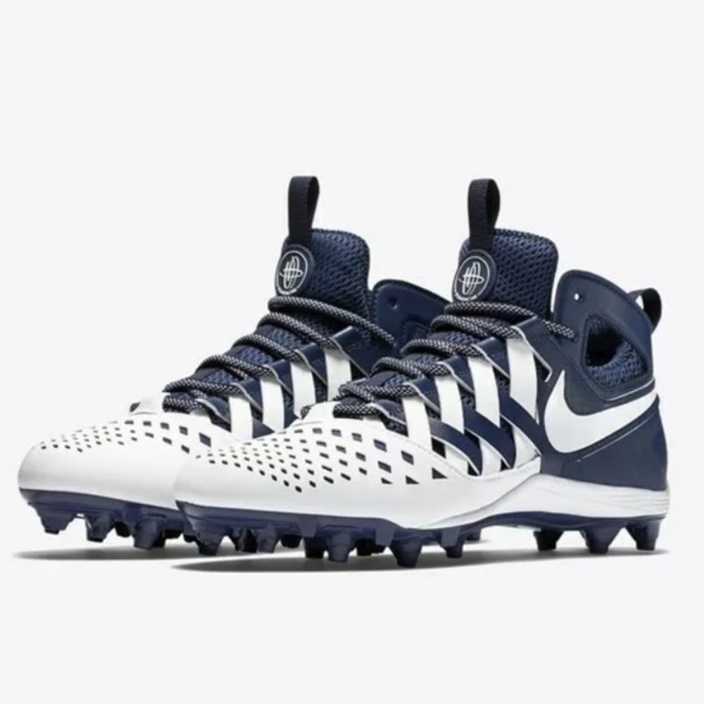 Nike Huarache V Lacrosse Cleat In Navy & White - Picture 2 of 13